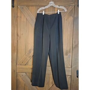 Vintage Black High Rise Pleated Straight Leg Dress Pants Trousers Womens